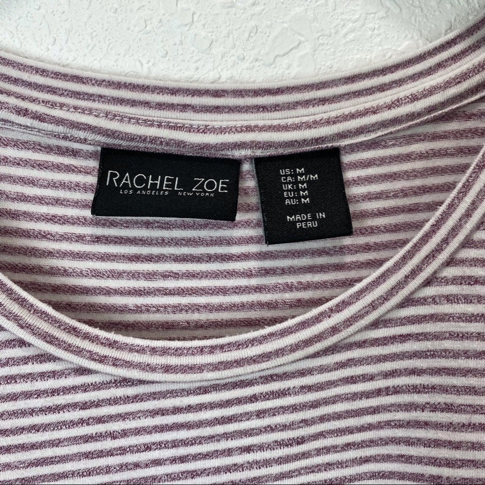 Rachel Zoe Knotted Front Hemline Striped T-Shirt - Picture 5 of 8